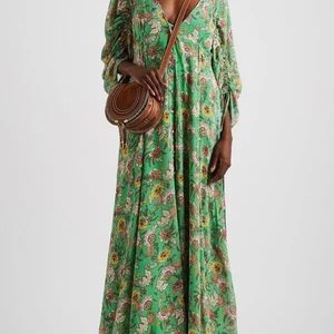 Free People Earthfolk Green Maxi Dress - Medium NWT